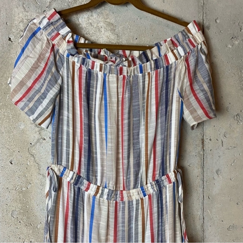 1. State Off-The-Shoulder Stripe Boho Spring Maxi Dress Size Large - Picture 5 of 6